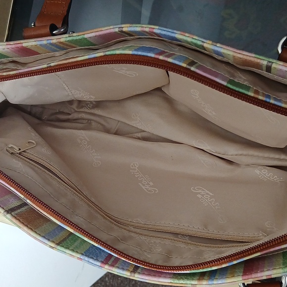 Fossil multi color striped hand bag y2k - Picture 10 of 16